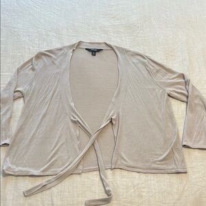 Vera Wang Beige Open Front Cardigan